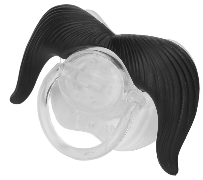 Ортодонтична силіконова пустушка соска Козацькі вуса чорні 705 фото